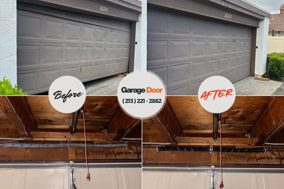 Before and after: Garage Door Emergency Repair Bayboro, NC